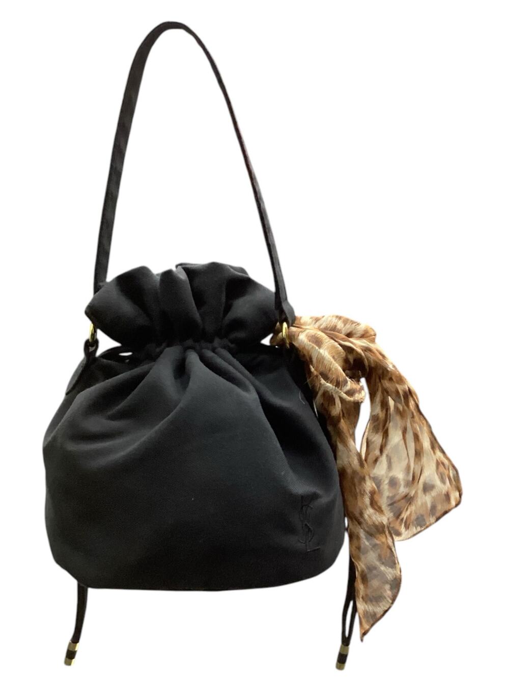 Yves Saint Laurent Clutch Drawstring Bucket Bag with Cheetah Twilly